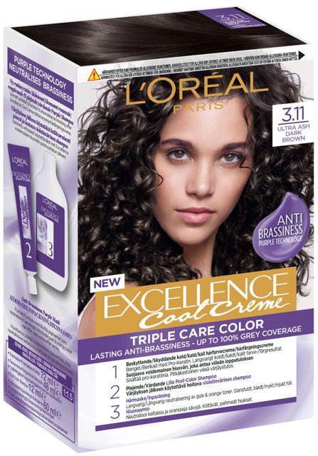 L'Oréal Paris Excellence Cool Crème 3,11 Ultra Ash Dark Brown product image