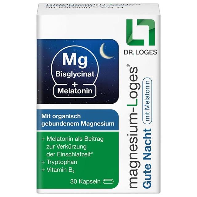 magnesium-Loges Gute Nacht mit Melatonin 30 St Kapseln product image