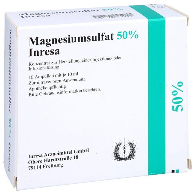 MAGNESIUMSULFAT 50% Inresa Konz.z.H.e.Inj.-/Inf.L. product image