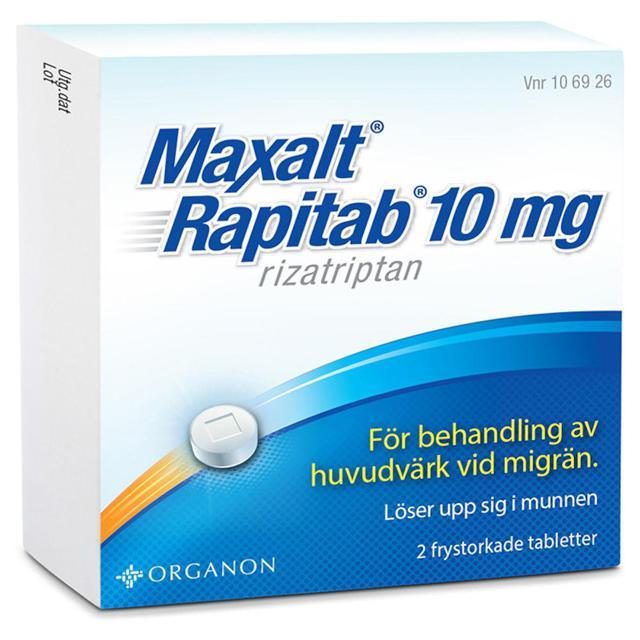 Maxalt Rapitab, frystorkad tablett 10 mg Organon Sweden AB, 2 st product image