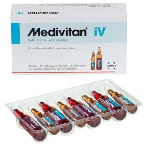 Medivitan iV 8 Doppel-Ampullen bei Vitamin B-Mangel 8 St Ampullenpaare product image