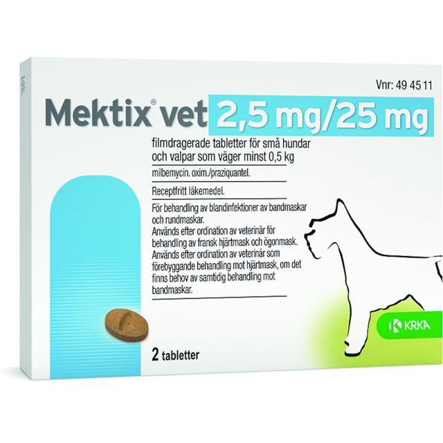 Mektix vet, filmdragerad tablett 2,5 mg/25 mg, 2 st product image