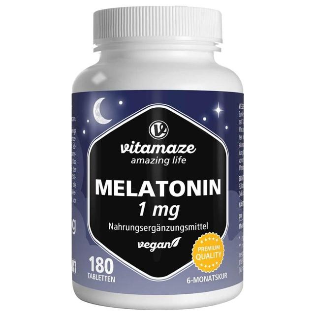 Melatonin 1 mg hochdosiert vegan Tabletten product image