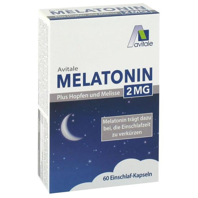 MELATONIN 2 mg plus Hopfen und Melisse Kapseln product image