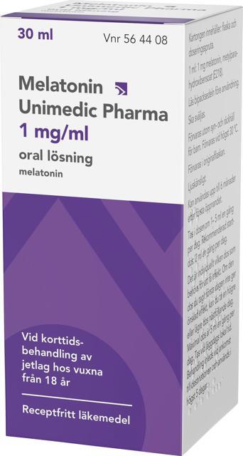 Melatonin Unimedic Pharma, oral lösning 1 mg/ml, 30 ml product image