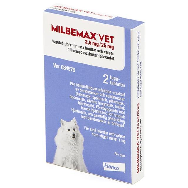 Milbemax vet., tuggtablett 2,5 mg/25 mg, 2 st product image