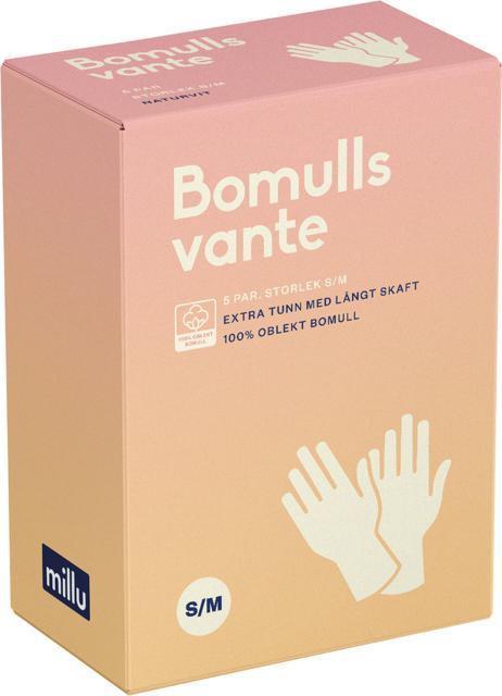 Millu Bomullsvante Extra Tunn 30 cm S/M 5 par product image