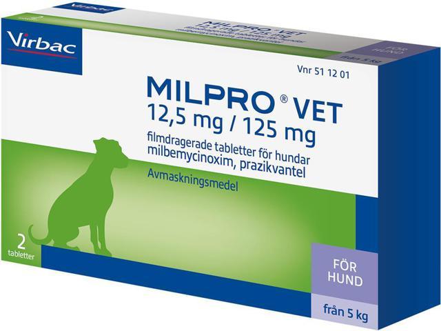 Milpro vet, filmdragerad tablett 12,5 mg/125 mg, 2 st product image