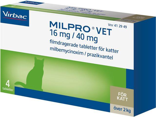 Milpro vet, filmdragerad tablett 16 mg/40 mg, 4 st product image
