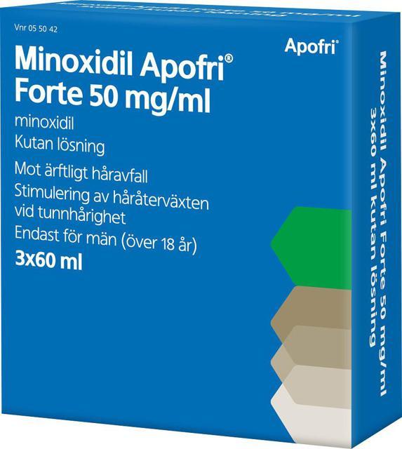Minoxidil Apofri Forte, kutan lösning 50 mg/ml, 3 X 60 ml product image