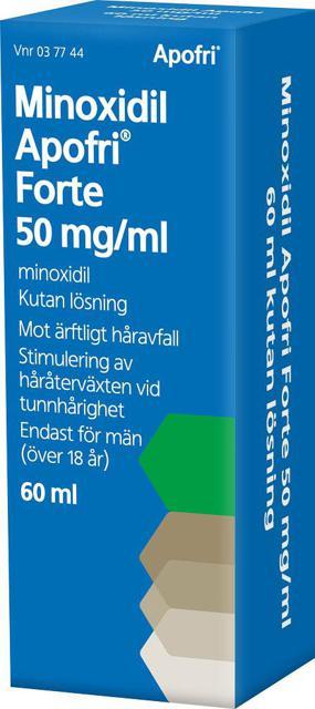 Minoxidil Apofri Forte 50 mg/ml Minoxidil, Kutan lösning, 60 milliliter product image