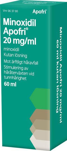 Minoxidil Apofri 20 mg/ml Minoxidil, Kutan lösning, 60 milliliter product image