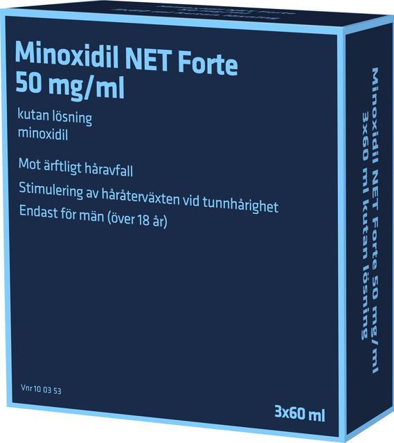 Minoxidil NET Forte 50 mg/ml 3x60 ml kutan lösning product image