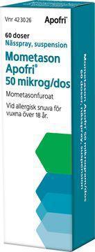 Mometason Apofri 50 mikrogram/dos Mometason, Nässpray, suspension, 60 dos(er) product image