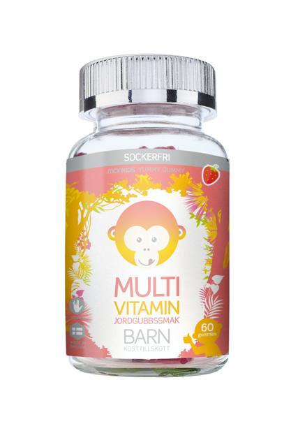 Monkids Multivitamin Sockerfri Barn Jordgubb 60 st product image