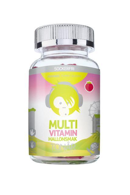 Monkids Multivitamin Sockerfri Tonår Hallon 60 st product image
