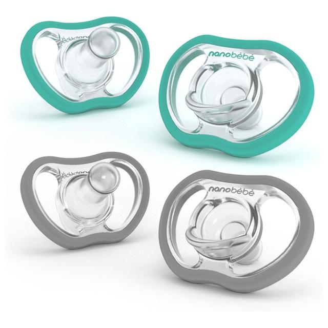 Nanobébé Active Flexy Napp Silikon Turkos/Grå 4 st product image