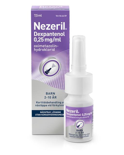 Nezeril Dexpantenol, nässpray, lösning 0,25 mg/ml, 7,5 ml product image