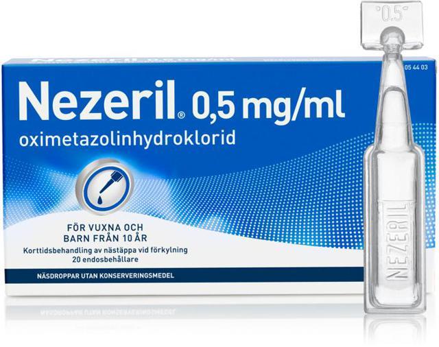Nezeril näsdroppar endosbehållare 0,5 mg/ml 2 x 10 x 0,1 ml product image