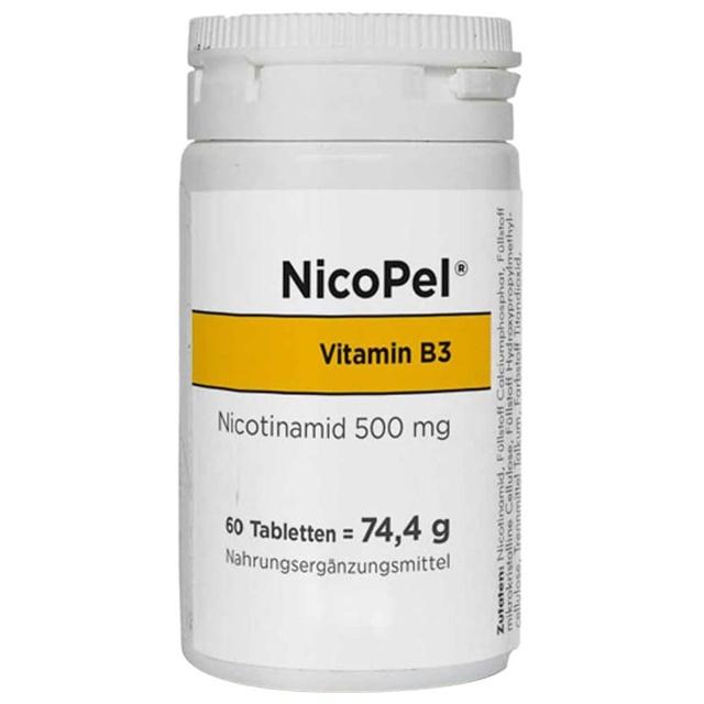 NicoPel Nicotinamid 500mg Vitamin B3 60 St Kapseln product image