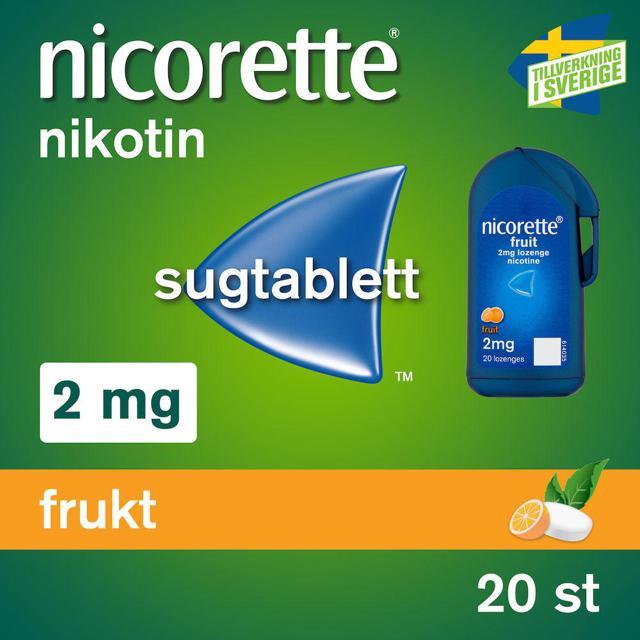 Nicorette Frukt 2 mg Nikotin, Komprimerad sugtablett, 20 tablett(er) product image