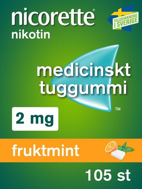 Nicorette Fruktmint, medicinskt tuggummi 2 mg, 105 st product image