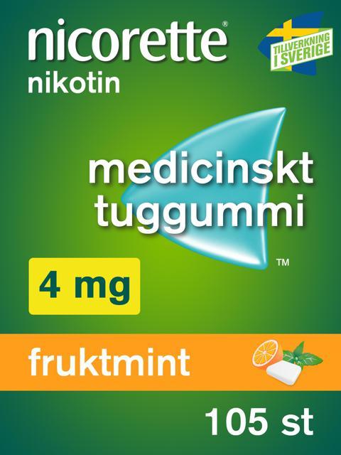 Nicorette Fruktmint, medicinskt tuggummi 4 mg 105 st product image