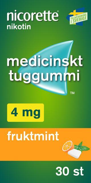Nicorette Fruktmint, medicinskt tuggummi 4 mg 30 st product image