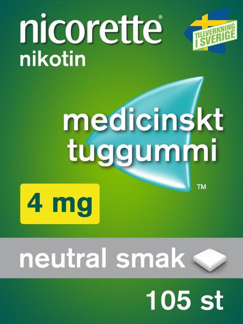 Nicorette, medicinskt tuggummi 4 mg, 105 st product image