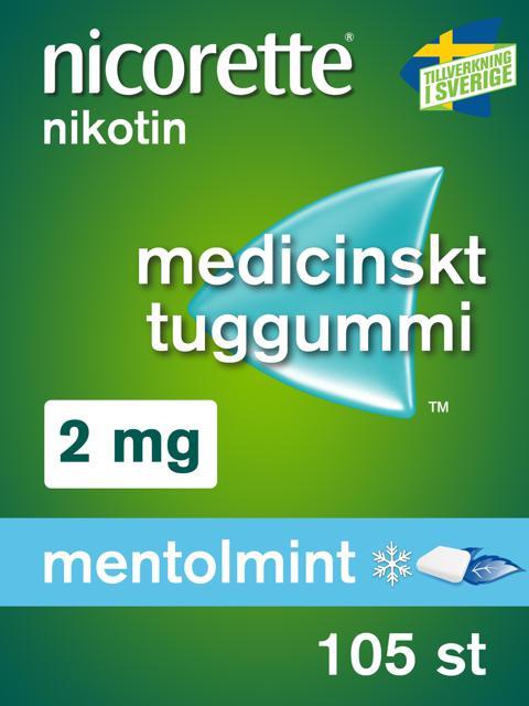 Nicorette Mentolmint, medicinskt tuggummi 2 mg 105 st product image