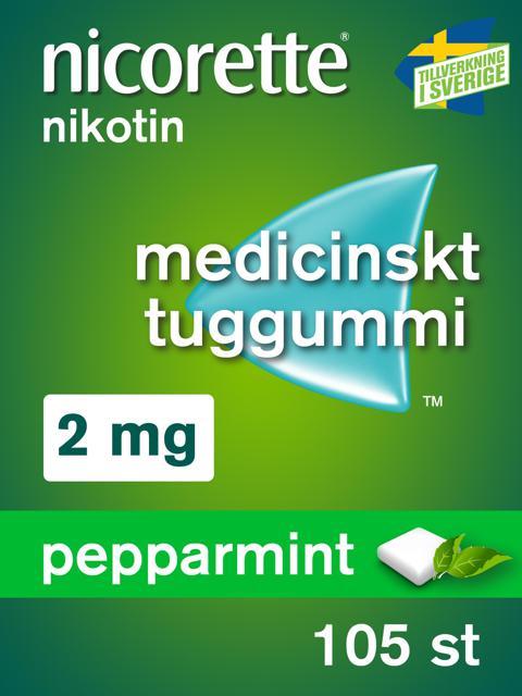 Nicorette Pepparmint, medicinskt tuggummi 2 mg 105 st product image