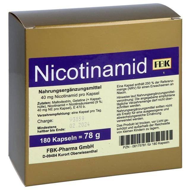 Nicotinamid Kapseln, 180 St Kapseln product image