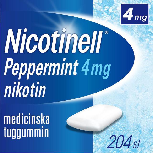 Nicotinell Peppermint, medicinskt tuggummi 4 mg, 204 st product image