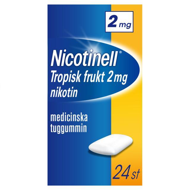 Nicotinell Tropisk Frukt 2 mg Nikotin Medicinska Tuggummin 24 st product image