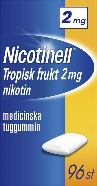 Nicotinell Tropisk frukt, medicinskt tuggummi 2 mg 96 st product image