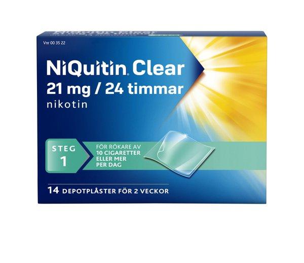 NiQuitin Clear, depotplåster 21 mg/24 timmar, 14 st product image