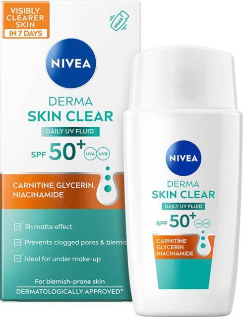 NIVEA Derma Skin Daily Uv Fluid SPF 50+ Ansiktskräm med solskydd 40 ml product image