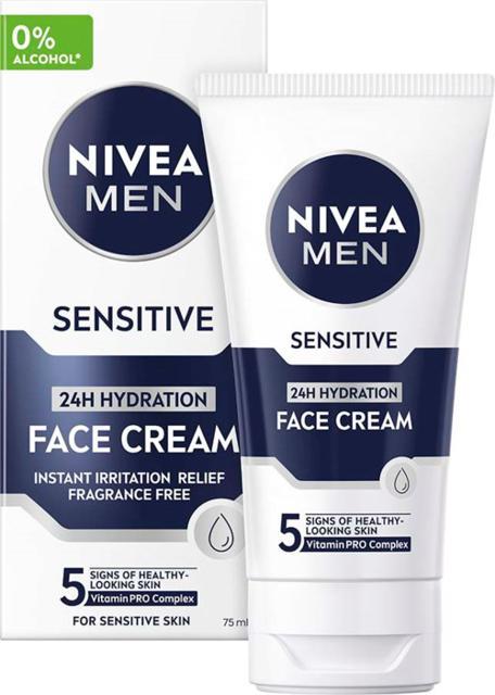 NIVEA MEN Sensitive Hydration Face Cream Ansiktskräm som lindrar irritation 75 ml product image