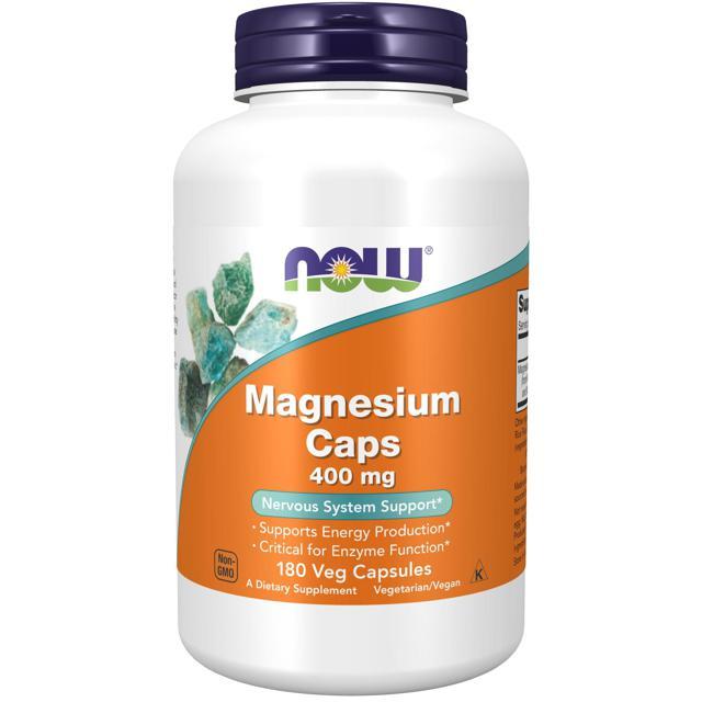 NOW Magnesium 400 mg 180 vegkapslar product image