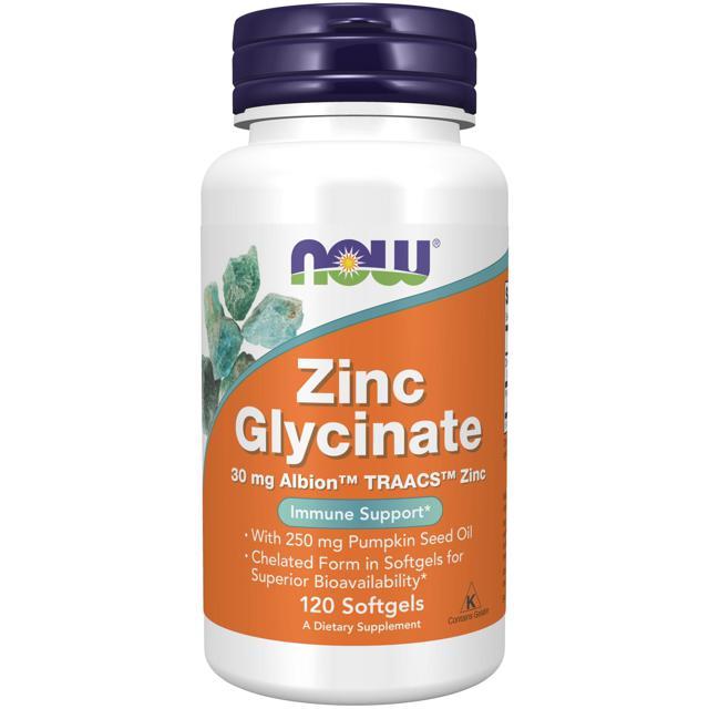 NOW Zinc Glycinate 30 mg Softgels 120 st product image