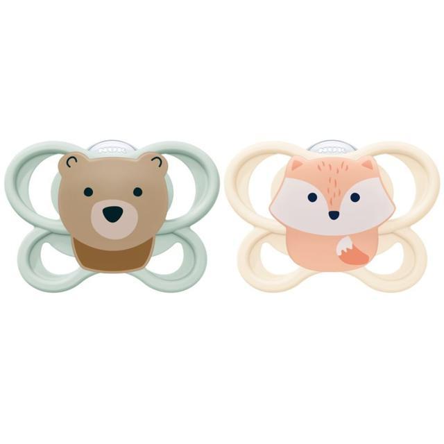 NUK Perfect Match Air Fox/Bear, stl 0-2 mån 2 st product image