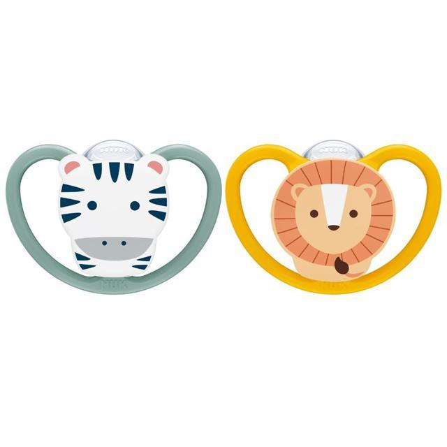 NUK Perfect Match Air Silikonnapp 18-36m 2-pack (Zebra/Lion) product image