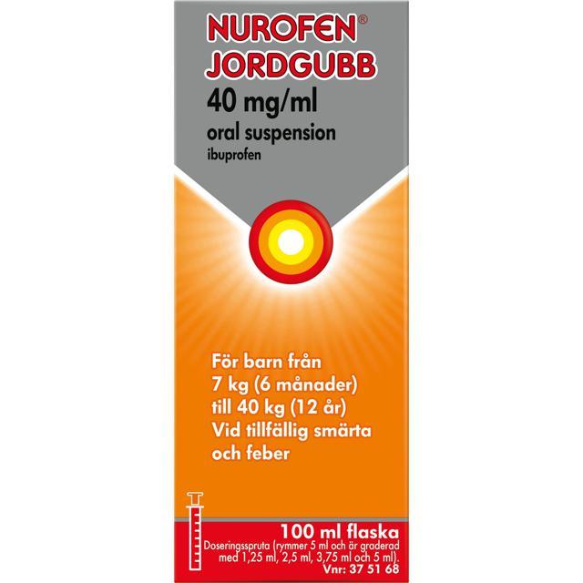 Nurofen Jordgubb, oral suspension 40 mg/ml, 100 ml product image