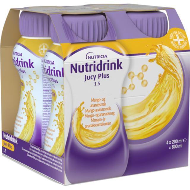Nutridrink Jucy Plus Mango Ananas 4x200 ml product image