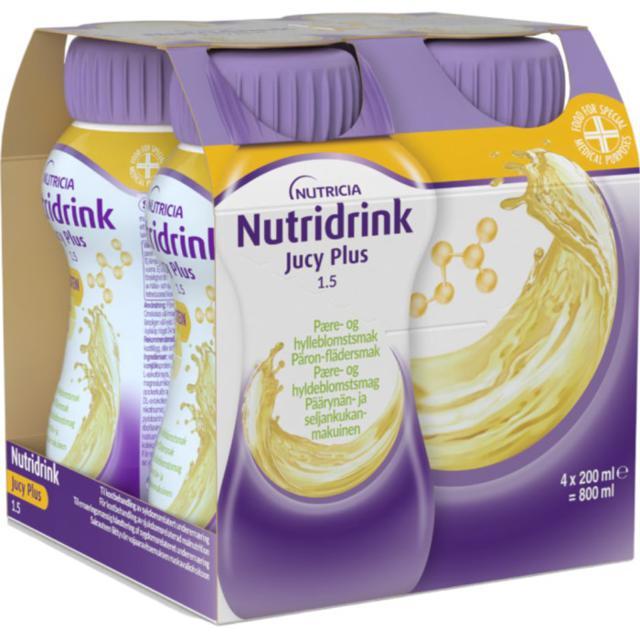 Nutridrink Jucy Plus Päron Fläder 4x200 ml product image