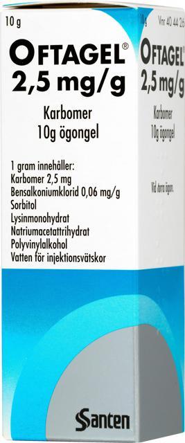 Oftagel, ögongel 2,5 mg/g, 10 g product image