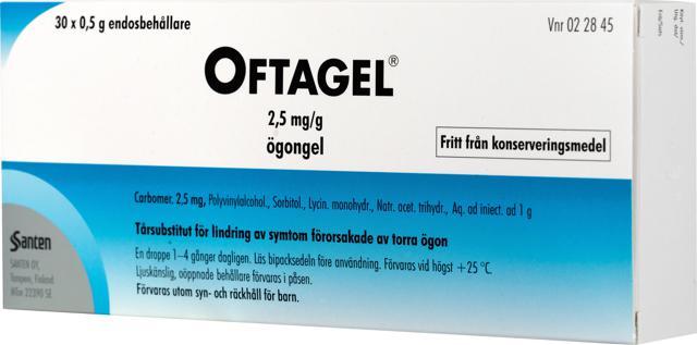 Oftagel, ögongel i endosbehållare 2,5 mg/g 30 st product image