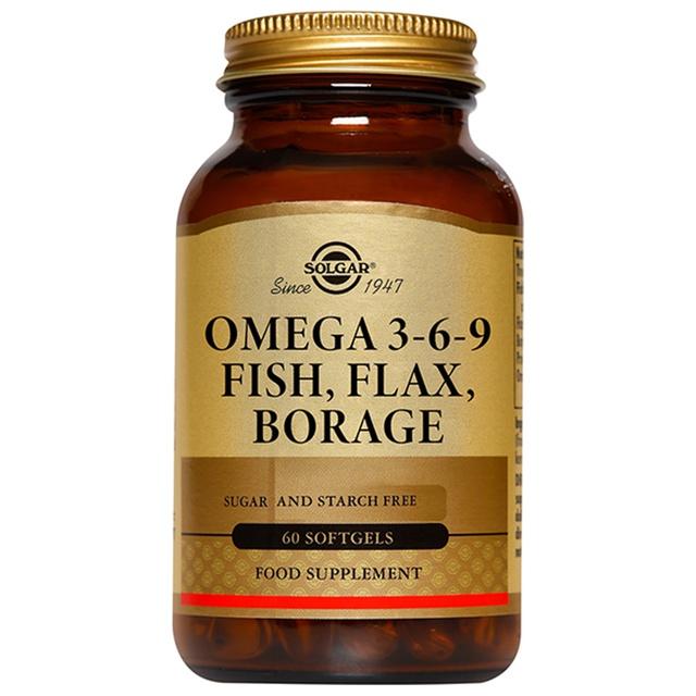 Omega 3-6-9 Fisch, Leinsamen, Borretsch 60 Weichkapseln Solgar product image