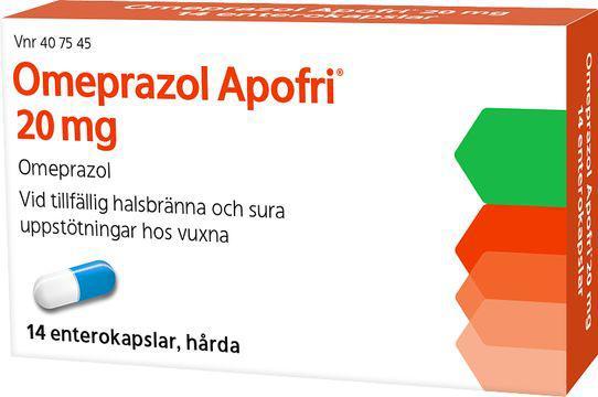 Omeprazol Apofri 20 mg Omeprazol, Enterokapsel, hård, 14 styck product image
