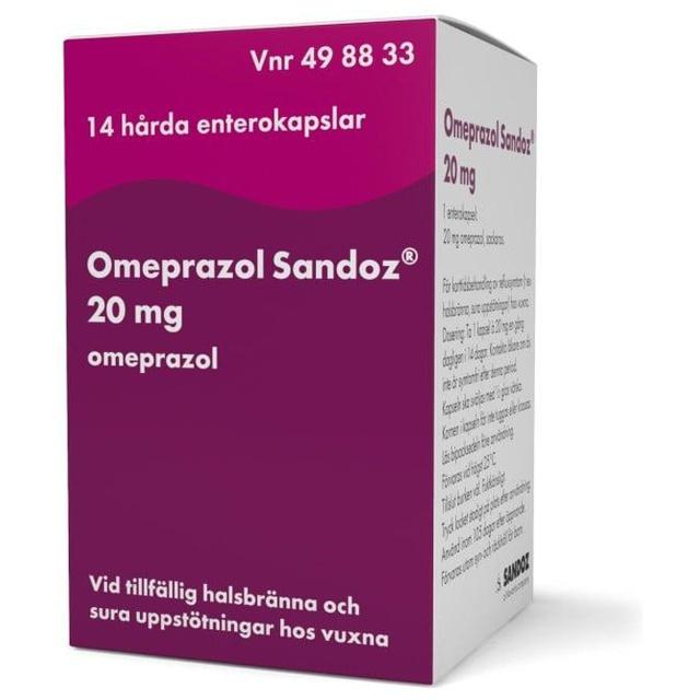 Omeprazol Sandoz, enterokapsel, hård 20 mg 14 st product image